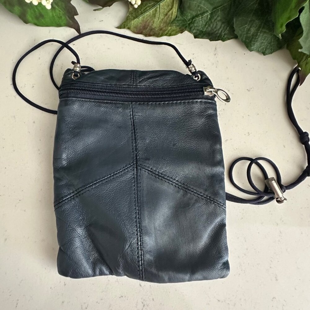Genuine Leather Crossbody Bag With Multi Zipper Pockets & Adjustable Strap - Mad - Picture 3 of 8
